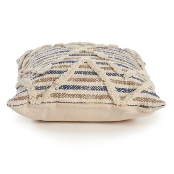 Pillows-Kirkland's Home Textured Blue Stripe Pillow Ivory/Blue