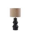 Table Lamps-Kirkland's Home Textured Ceramic Geometric Table Lamp Black