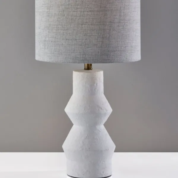 Table Lamps-Kirkland's Home Textured Ceramic Geometric Table Lamp White