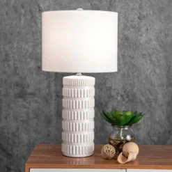 Table Lamps-Kirkland's Home Textured Ceramic Table Lamp White