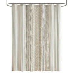 Shower Curtains-Kirkland's Home Textured Chenille Shower Curtain Ivory