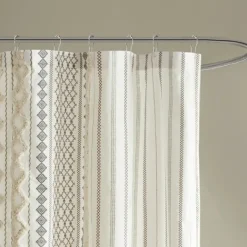 Shower Curtains-Kirkland's Home Textured Chenille Shower Curtain Ivory