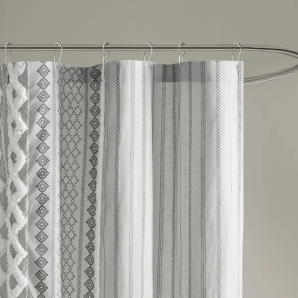 Shower Curtains-Kirkland's Home Textured Chenille Shower Curtain Gray