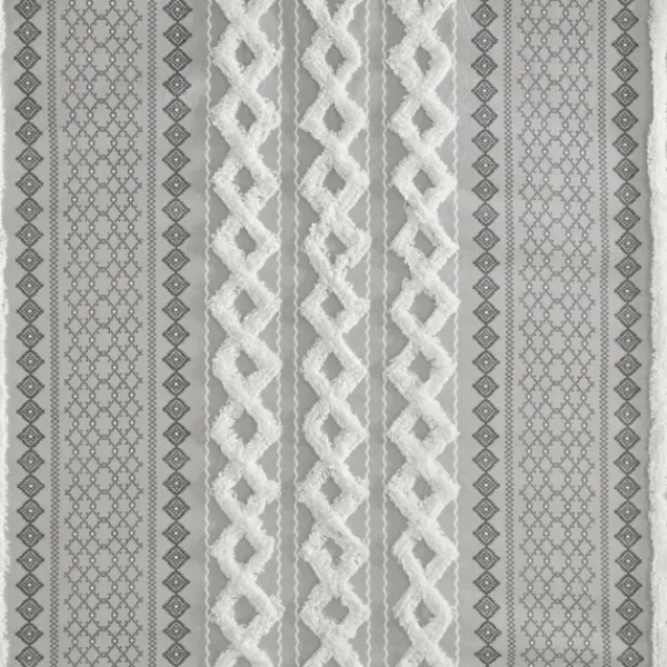 Shower Curtains-Kirkland's Home Textured Chenille Shower Curtain Gray