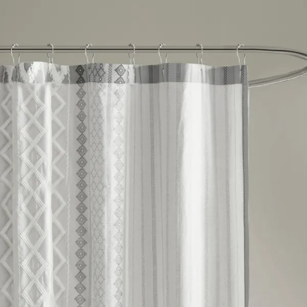 Shower Curtains-Kirkland's Home Textured Chenille Shower Curtain Gray