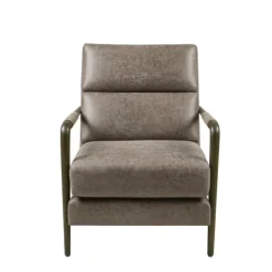 Accent Chairs-Kirkland's Home Textured Faux Leather Accent Chair Brown