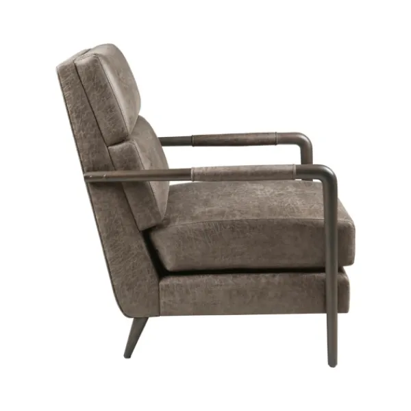 Accent Chairs-Kirkland's Home Textured Faux Leather Accent Chair Brown