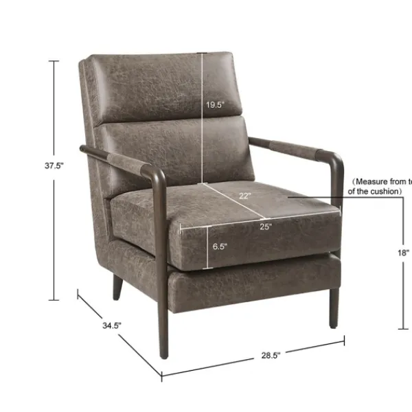 Accent Chairs-Kirkland's Home Textured Faux Leather Accent Chair Brown