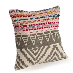 Pillows-Kirkland's Home Textured Geometric Boho Pillow Multi