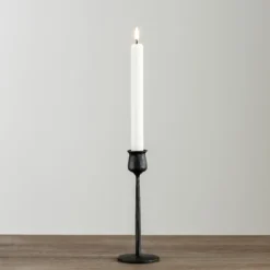 Candle Holders-Kirkland's Home Textured Taper Candle Holder, 8 In. Black
