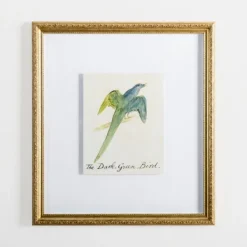 Framed Art-Kirkland's Home The Dark Green Bird Framed Art Print White/Green