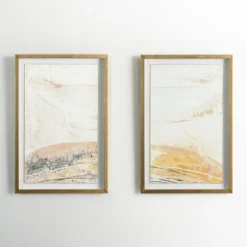 Framed Art-Kirkland's Home The Golden Abstract Ii Framed Art Print White/Tan/Gold