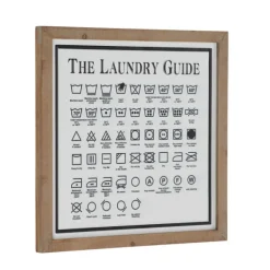 Wall Quotes & Signs-Kirkland's Home The Laundry Guide Embossed Framed Wall Plaque White/Tan