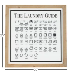 Wall Quotes & Signs-Kirkland's Home The Laundry Guide Embossed Framed Wall Plaque White/Tan