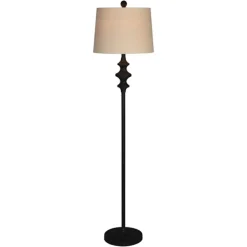 Floor Lamps-Kirkland's Home Thelma Matte Black Stem Floor Lamp Tan