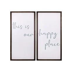 Wall Quotes & Signs-Kirkland's Home This Is Our Happy Place Wall Plaques, Set Of 2 White
