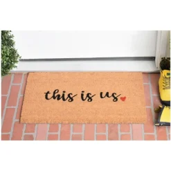 Doormats-Kirkland's Home This Is Us Heart Doormat Tan/Black/Red