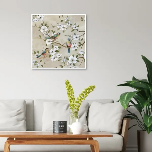 Framed Art-Kirkland's Home Three'S Company Framed Canvas Art Print Tan/White