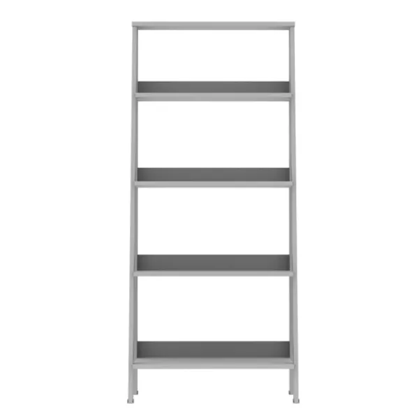 Office Furniture-Kirkland's Home 4-Tier Ladder Bookshelf Gray