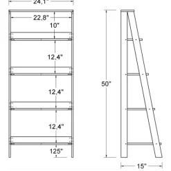 Office Furniture-Kirkland's Home 4-Tier Ladder Bookshelf Gray
