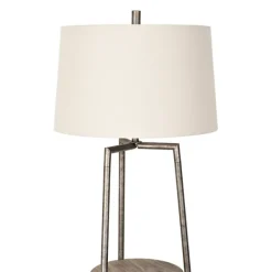Floor Lamps-Kirkland's Home 3-Tier Shelf Floor Lamp White