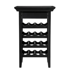 Cabinets & Sideboards-Kirkland's Home 4-Tier Wood Wine Rack Black