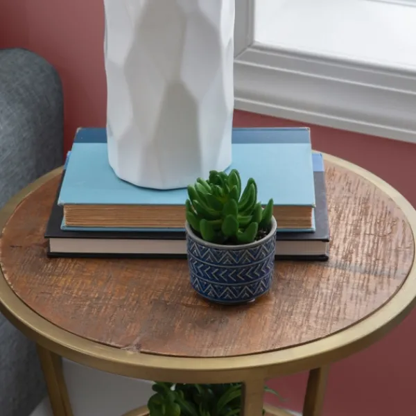 Accent & End Tables-Kirkland's Home Tiered Hourglass Accent Table Gold
