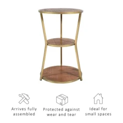 Accent & End Tables-Kirkland's Home Tiered Hourglass Accent Table Gold