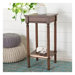 Accent & End Tables-Kirkland's Home Tilley Classic Square Accent Table Brown