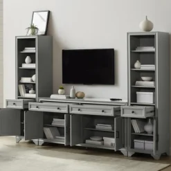 Tv Stands & Media Consoles-Kirkland's Home Tillie Gray Modular 3-Pc. Entertainment Set