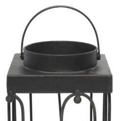 Lanterns-Kirkland's Home Tin Open Frame Lanterns, Set Of 2 Black