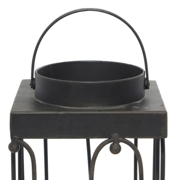 Lanterns-Kirkland's Home Tin Open Frame Lanterns, Set Of 2 Black