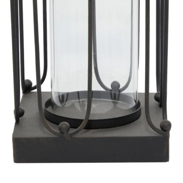 Lanterns-Kirkland's Home Tin Open Frame Lanterns, Set Of 2 Black