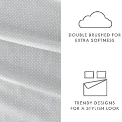 Bed Sheets-Kirkland's Home Tiny Hearts 3-Pc. Twin Sheet Set Gray
