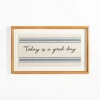 Wall Quotes & Signs-Kirkland's Home Today Is A Good Day Striped Wall Plaque Ivory/Blue/Black