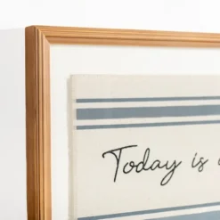 Wall Quotes & Signs-Kirkland's Home Today Is A Good Day Striped Wall Plaque Ivory/Blue/Black