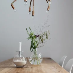 Vases-Kirkland's Home Top Clear Glass Vase Silver