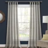 Curtains & Drapes-Kirkland's Home Top Knotted Burlap Curtain Panel Set, 84 In. Gray