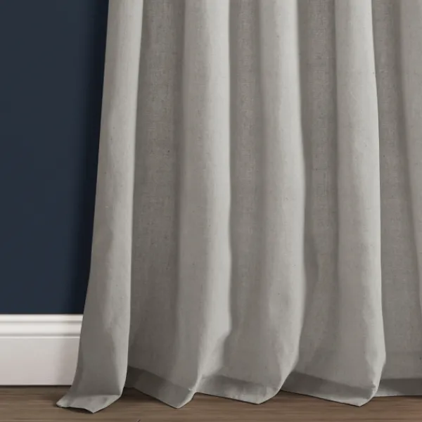 Curtains & Drapes-Kirkland's Home Top Knotted Burlap Curtain Panel Set, 84 In. Gray