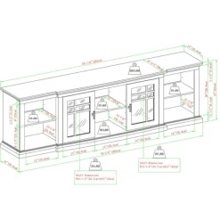Tv Stands & Media Consoles-Kirkland's Home Transitional Breakfront 2-Door Media Console White