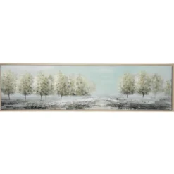 Framed Art-Kirkland's Home Tree Line Landscape Framed Canvas Art Print Blue/Green/Gray