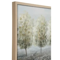 Framed Art-Kirkland's Home Tree Line Landscape Framed Canvas Art Print Blue/Green/Gray