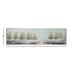 Framed Art-Kirkland's Home Tree Line Landscape Framed Canvas Art Print Blue/Green/Gray