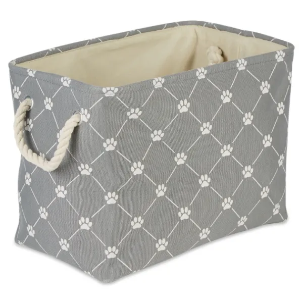 Baskets & Boxes-Kirkland's Home Trellis Paw Print Storage Basket, 14 In. Gray