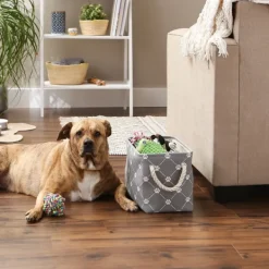 Baskets & Boxes-Kirkland's Home Trellis Paw Print Storage Basket, 14 In. Gray