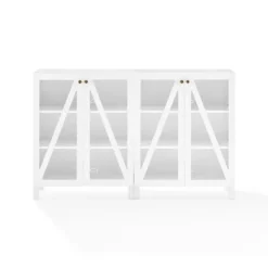 Tv Stands & Media Consoles-Kirkland's Home Triangle 4-Door Wood Media Cabinet White