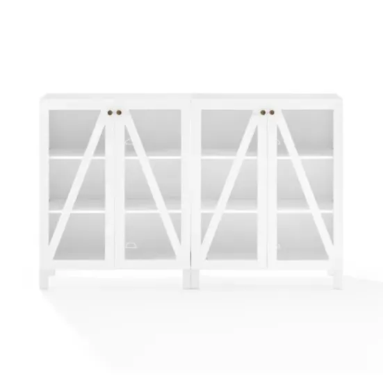 Tv Stands & Media Consoles-Kirkland's Home Triangle 4-Door Wood Media Cabinet White