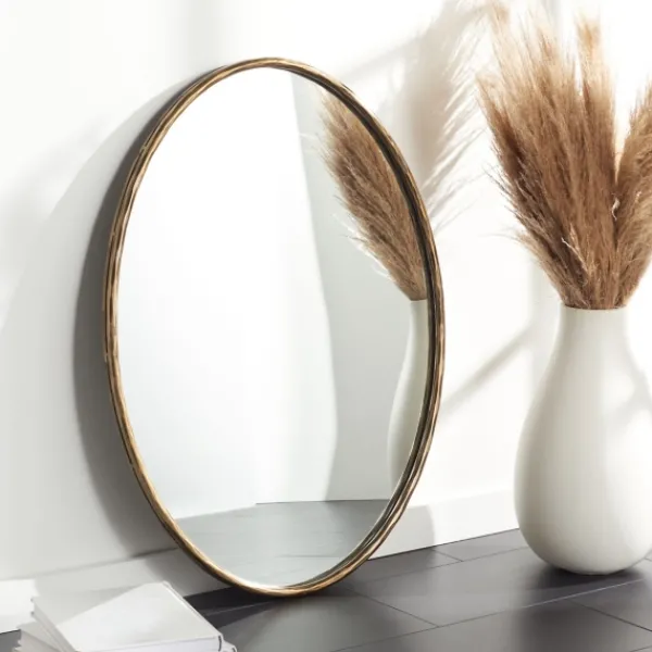 Framed Mirrors-Kirkland's Home Trish Brass Forged Oval Wall Mirror