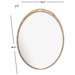 Framed Mirrors-Kirkland's Home Trish Brass Forged Oval Wall Mirror