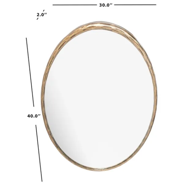Framed Mirrors-Kirkland's Home Trish Brass Forged Oval Wall Mirror